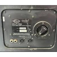 Back Panel on PR410HFL Bass Cabinet. Mid/High Frequency Attenuation control.